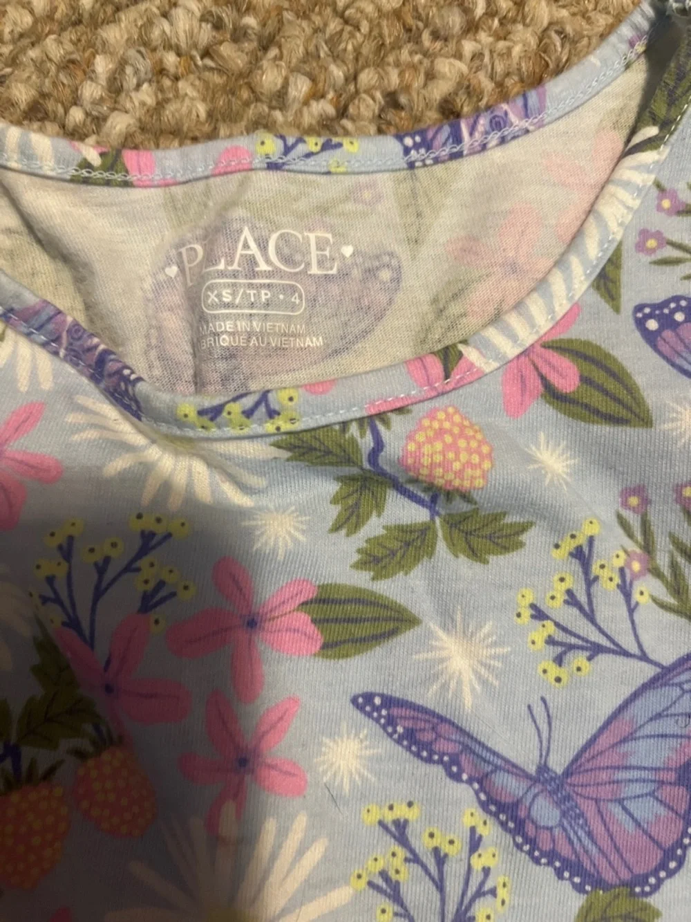 The Children's Place Light Blue Butterfly & Floral Casual Dress - Picture 2 of 2